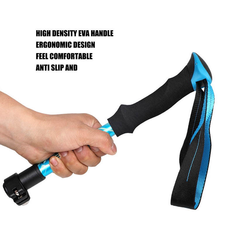 Hiking Pole Aluminium Alloy Telescopic Collapsible Multifunctional Outdoor Walking Stick