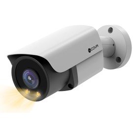 4COVR 4K PoE IP Security Bullet Camera Outdoor, 8MP UltraHD Wired Camera with Dual Lights Full-Color Night Vision, Two-Way Talk, AI Person/Vehicle Detection, Up to 256GB microSD Card, LY37YX8MA