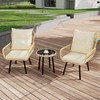 GAOMON 3-Piece Outdoor Wicker Bistro Set - All-Weather Rattan Patio