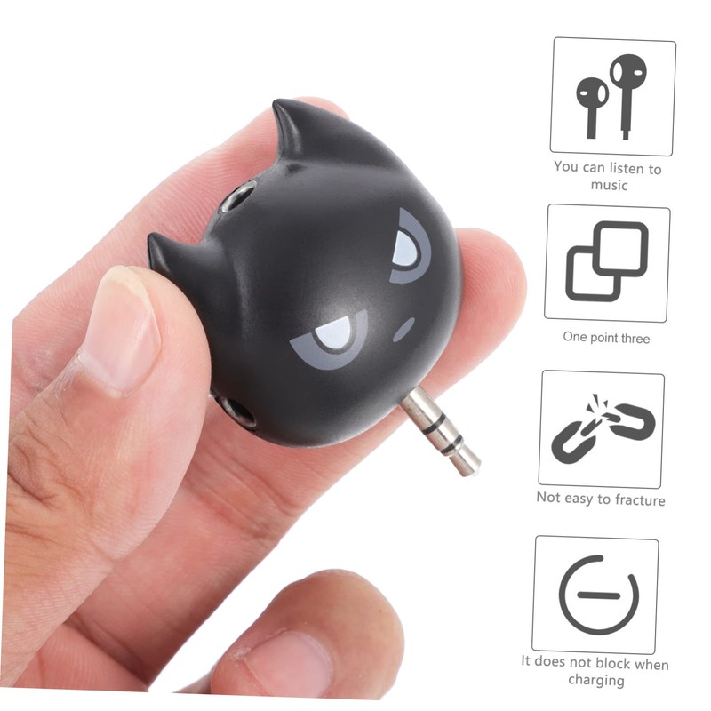 Tofficu 2Pcs Portable Headphone Splitter Way Audio Adapter Headphone Connector