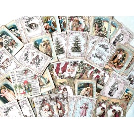 Unbranded Christmas Card Lot Of 50+ Shabby Chic Vintage Xmas Cards Christmas Crafts  #XC33