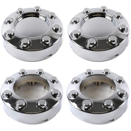 Set of 4 New Chrome 4x4 Wheel Center Caps Replacement for 2005-2018 F250 F350 SRW (Single Rear Wheel) 4WD Pickup Truck 2 Open Front, 2 Closed Rear Caps。 Size: 8-3/8" Diameter, 3" Tall