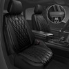 CAR PASS 5 Seats Piping Luxury Faux Leather Seat Covers