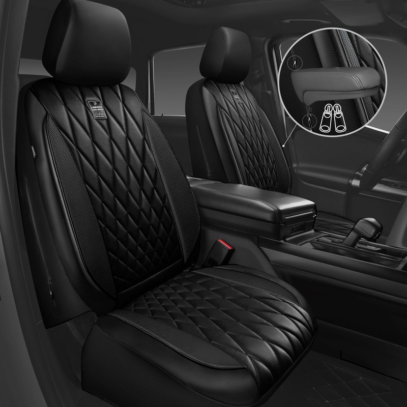 CAR PASS 5 Seats Piping Luxury Faux Leather Seat Covers