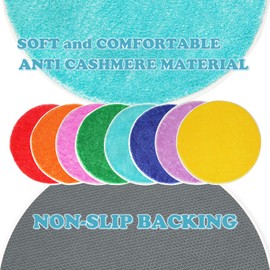 8 Pcs Kids Carpet Circle Seats Classroom Rugs 16" Kids Floor Cushions Round Soft Warm Circle Time Learning Center Mat for Preschool Home School Story Time, Group Activity Educational Playing Areas