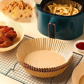 100 Disposable Air Fryer Liners Round Greaseproof Parchment Paper Sheets 16cm