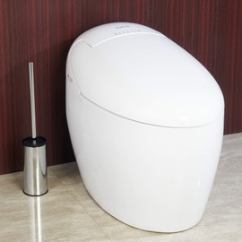 BGL Toilet Brush Holder Chrome, Stainless Steel Chrome Round Freestanding Toilet Bowl Brush and Holder for Bathroom (chrome)