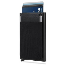 Tarjetero con Bolsillo para Dinero, Tarjetero Hombre con Bloqueo RFID, Cartera Desplegable con Capacidad para 6 Tarjetas y Billetes para Hombres, Negro