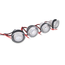 Pactrade Marine 4 Pieces Boat LED Livewell Round Button Blue Courtesy Light OEM Waterproof