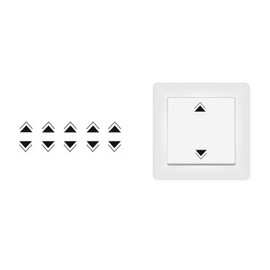 Pack of 10 Arrows Stickers Up and Down Arrows for Sticking on as Switch Symbols (Rpt6) (1 cm), Black