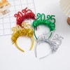 Red 2025 New Year Headband Glitter 2025 Hairband Foil Strips