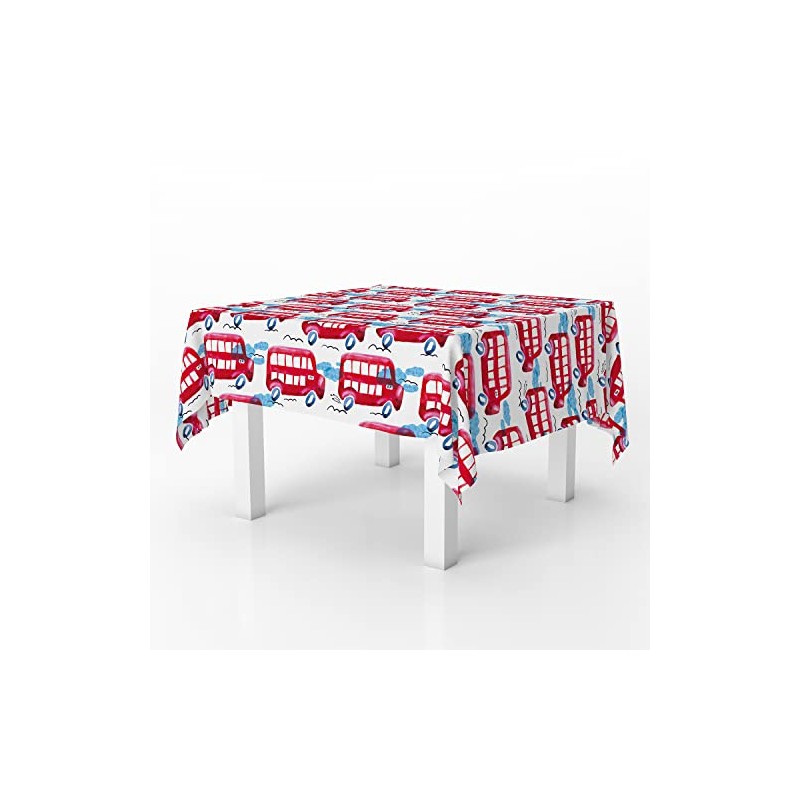 Xtremepads London Red Buses Pattern Pattern - Square Linen Tablecloth,
