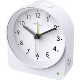 Technoline Model Z Quartz Alarm Clock Analogue with Night Light Snooze Function Lighting Loud Alarm Quiet Quartz Running Battery Operated 2 x AA Compact Alarm Clock for Bedroom Travel Office