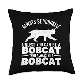Cute Bobcat Art For Men Women Kids Lynx Animal Bobcat Lovers Throw Pillow