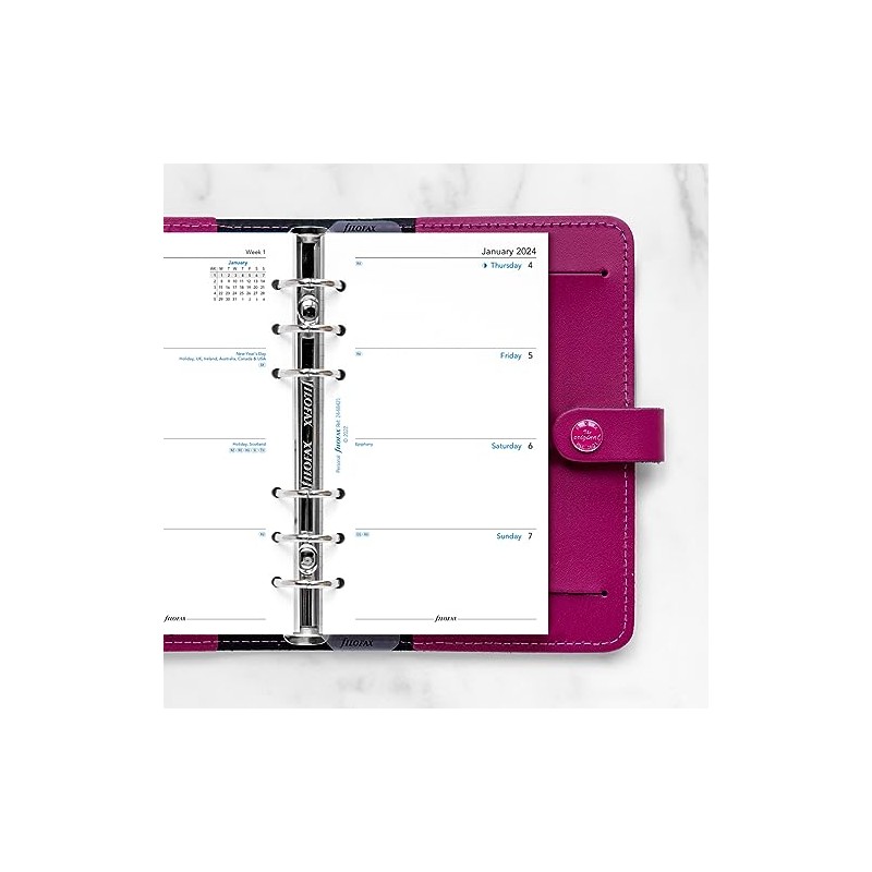 Filofax Personal Week on two pages English 2024 diary,White