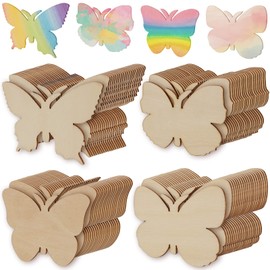 HOZEON 80 PCS Wooden Butterfly Crafts - Wooden Butterfly Cutouts for Painting, DIY Projects, Decorations