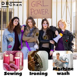 DBChan Girl Power Iron On Embroidery Patches, Feminism Sew On Patches, Pink Styles Applique Patch for Backpack Jacket Clothes Hat (I)