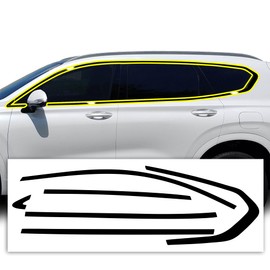BOGAR TECH DESIGNS Fits Hyundai Santa Fe 2019-2023 Side Window Chrome Delete Overlay, Gloss Black