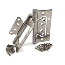 2pcs of 4 inch 304 Stainless Steel Faspiroty Invisible Heavy Duty Ball Bearing Door Hinges Anti-Rust Move smoothly and Silently (Silver)