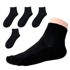 Kuuupiii Women's Socks, Solid, Short Socks, Crew Socks, Casual Socks, Cooling, Stylish, Colorful, Cotton, Deodorizing, Black only 4 pairs