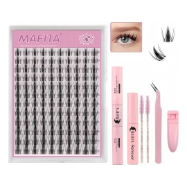 Kit Extensiones De Pestañas Mink Manga Raíces Invisibles, Curvatura D, 8-18mm Longitudes Mixtas Con Adhesivo, Sellador Y Rizador Volumen Natural & Duradero Fairy Anime Manga