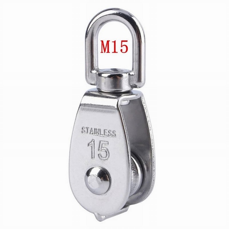 ExcInter Single Pulley M15 Steel Wheel Block Heavy Duty Pulley