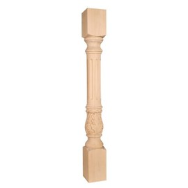 Home Decor P23RW Turned Acanthus Post (Island Leg) - Rubberwood