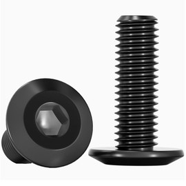 HanTof 1/4-20 x 1 (35 Pack) Flat Head Hex Socket Cap Screws Bolts, 304 Stainless Steel Hex Drive Furniture Bolts, Fully Threaded, Black Oxide & Hexagon Spanner