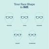 eyebobs Biff Unisex Premium Readers, Clear Crystal Front with Demi