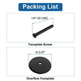 Fibetter Universal Bathtub Drain Overflow Faceplate Kit - One Hole Tub Overflow Cover with Matching Screw, Matte Black