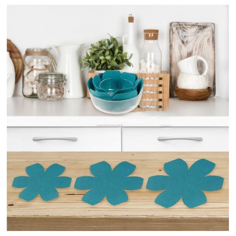 6 Pieces Of Blue Pot Mat, Felt Pot Mat, Anti-Slip