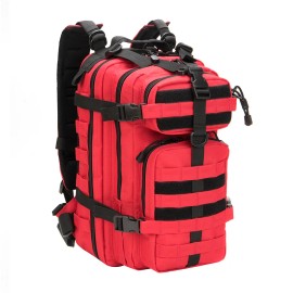 Red Unisex Tactical Backpack Polyester Water Resistant Molle System Adjustable Strap 20-36L Capacity Outdoor Hiking Campingcolor: 21005LZ RED, size: 17in