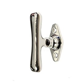 Antikas - Window olive brass nickel-plated shiny - window handle, cross handle - 9.0 x 5.4 cm.