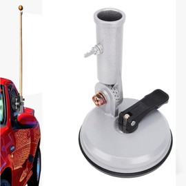 Jiawu Flag Pole Mount, Suction Cup Flagpole Holder, Heavy Duty Metal Quick Flag Mount for RV Car Boat Yacht, Universal Adjustable Angle Vehicle Flagpole Mounting Bracket