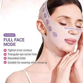 V라인 페이스 리프팅 마스크, 수면용 턱 스트랩, 얼굴 슬리밍 이중턱 감소 운동기구 [01 2PCS] V-Line Face Lifting Mask, Sleep Chin Strap, Facial Slimming Double Chin Reduction Exerciser [01 2PCS]
