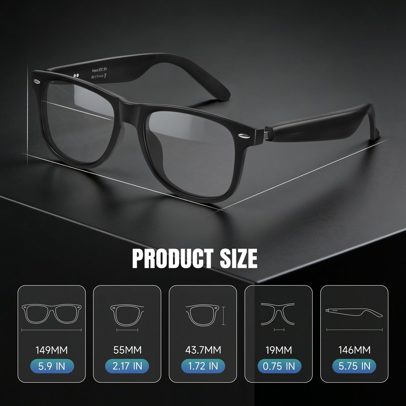 JASPIN Bluetooth Smart Glasses-Blue Light Glasses for Men and Women-Open