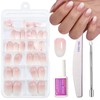 Short Press on Nails Set - 120PCS Ombre Oval False
