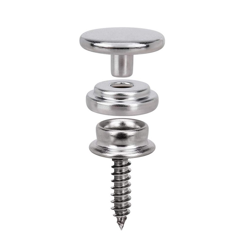 Yofuly 150pcs Navy Canvas Snap Fasteners with Metal Screws Marine