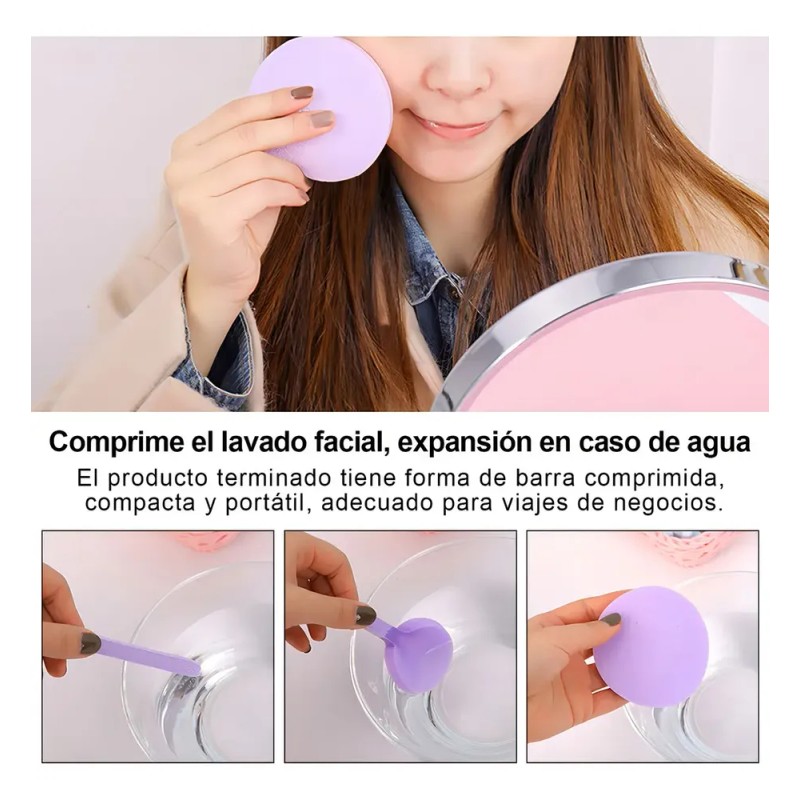 Pack de 60 Esponjas Faciales Comprimidas Para Limpieza y Desmaquillado