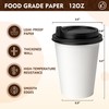 YEEHAW 100 Pack 12oz Coffee Cups with Lids, White Disposable