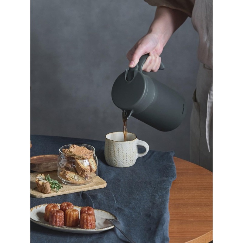 Kyocera SV-600PC-GY-AZ Vacuum Insulated Teapot, Coffee Server and Packing Set,