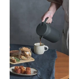 Kyocera SV-600PC-GY-AZ Vacuum Insulated Teapot, Coffee Server and Packing Set, Ceramic Treatment, Heat Retention, Cold Insulation, Coffee, Tea, Hot Water, Ceramag, Thermal Pot, 20.3 fl oz (600 ml), Dark Gray