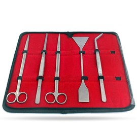 Precise Canada: Stainless Steel Aquarium Aquatic Plant Tweezers Scissor Spatula Tools Set 5 Tools with Case Fish Starter Kits for Fish Tank Plants