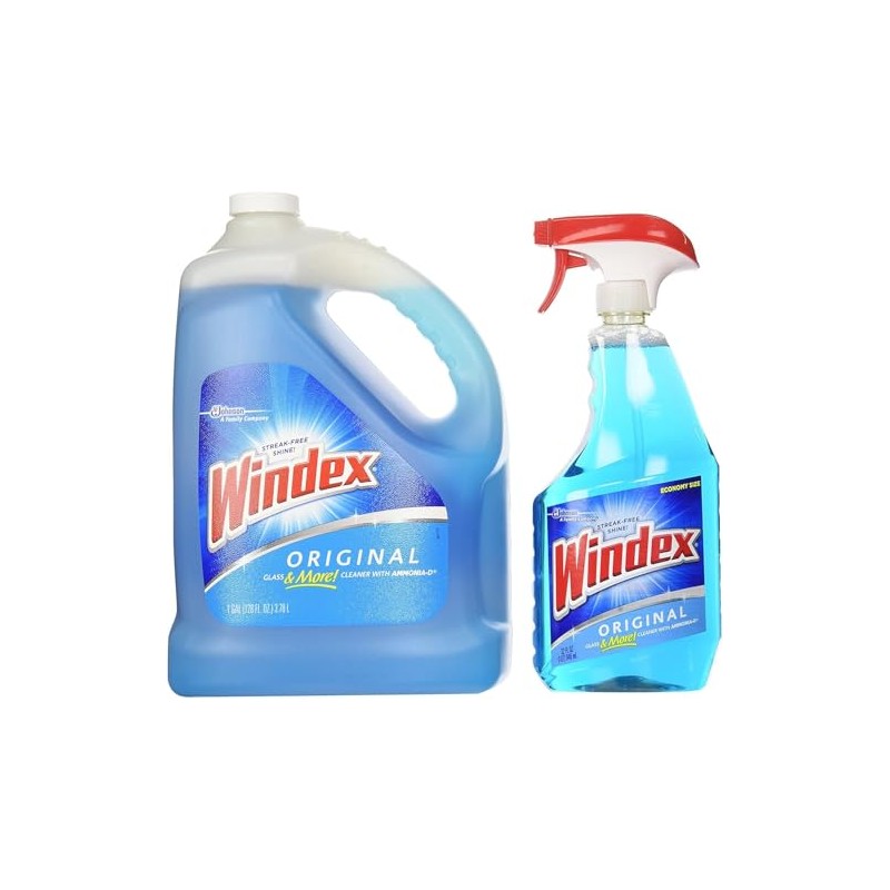 Windex Original Glass Cleaner, 1 spray bottle + 128 fl.