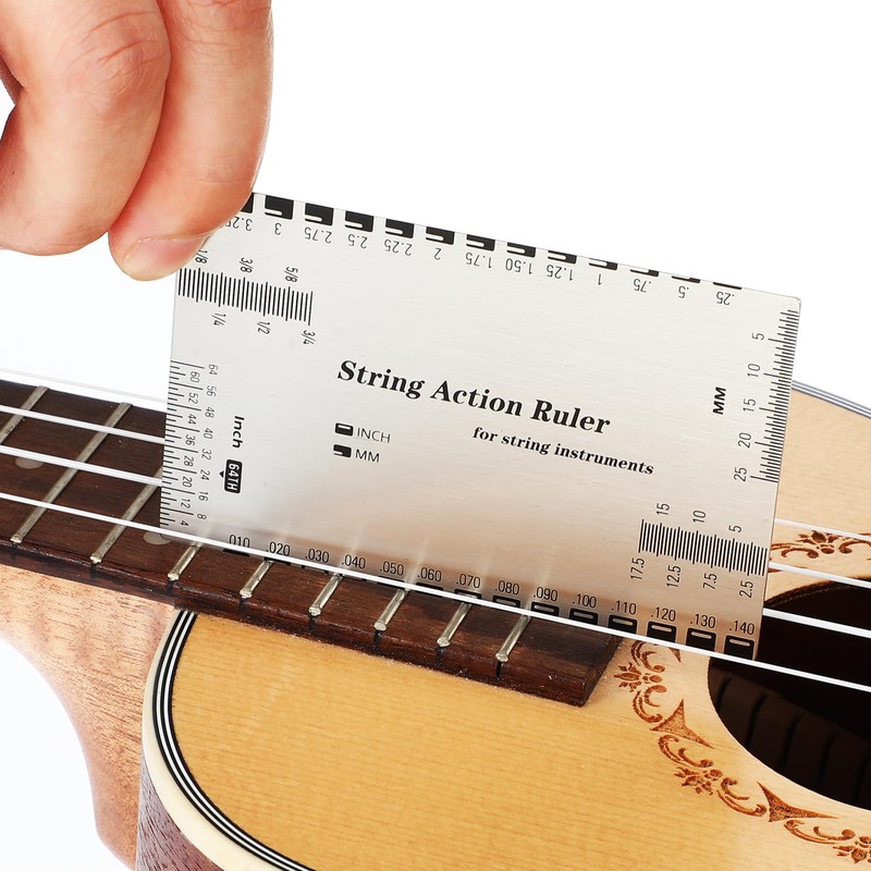 String Action Gauge Ruler, Guitar Tools for Electric Bass and