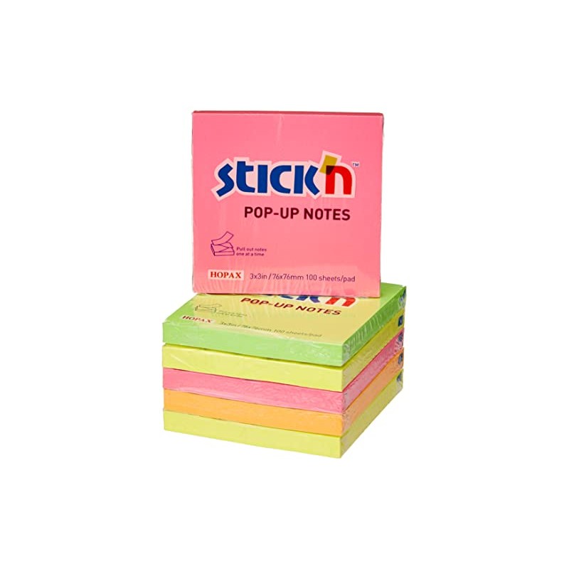 Stick'N Assorted Neon Z Notes (Pack of 6)