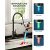 FORIOUS LED Kitchen Faucet with Pull Down Sprayer Black, Modern