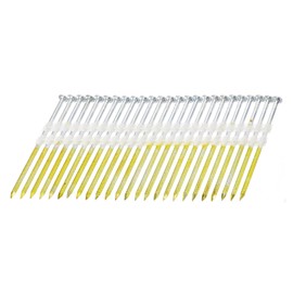 uxcell 500Pcs 21 Degree 0.12" x 3-1/4" Plastic Collated Framing Nails, Galvanized Carbon Steel Plastic Collated Nails for Furniture/Constructions, Color Zinc