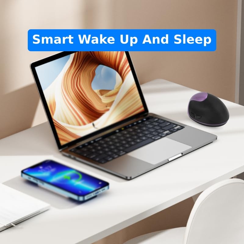 ASHATA Ratón Ergonómico para Diestros, dpi Ajustable, Ratón Vertical Inalámbrico
