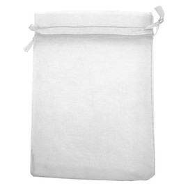 50Pcs Organza Bags 12x16 inch Sheer Organza Favor Bags Extra Large Organza Drawstring Bags (White)